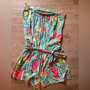 Lilly Pulitzer Strapless Small Sailboat Romper
